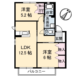 岡山市中区湊のアパートの間取り