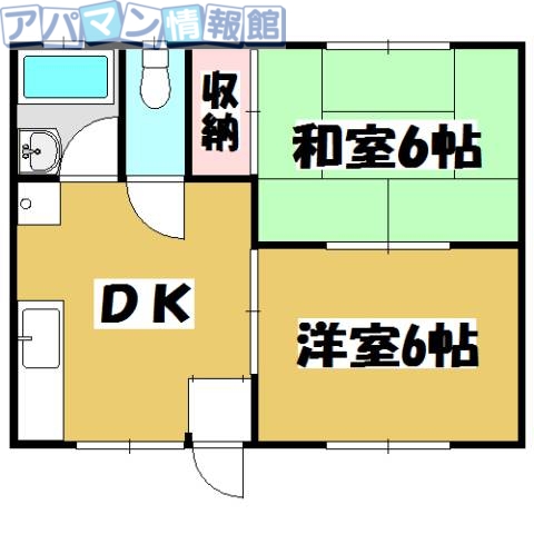 新潟市江南区東船場のアパートの間取り