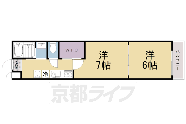 京都市左京区聖護院西町のマンションの間取り