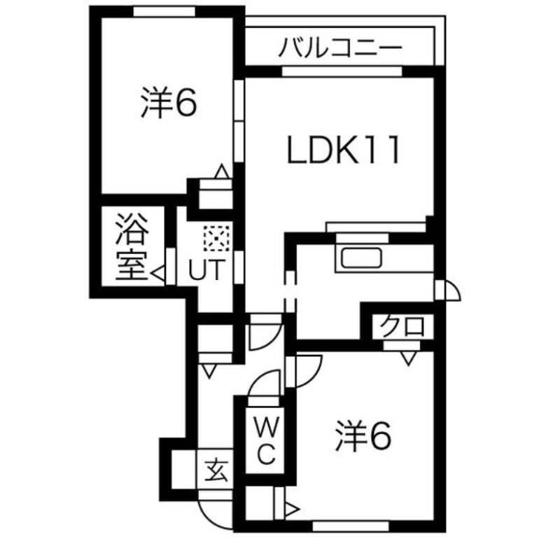 札幌市東区北四十三条東のアパートの間取り