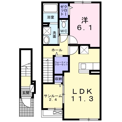 アムール　ヴィオラの間取り