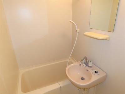 バス・シャワールーム　洗面台とユニット式のお風呂です