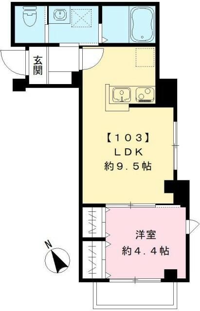 都営大江戸線 牛込柳町駅 徒歩4分 4階建 築4年の間取り写真