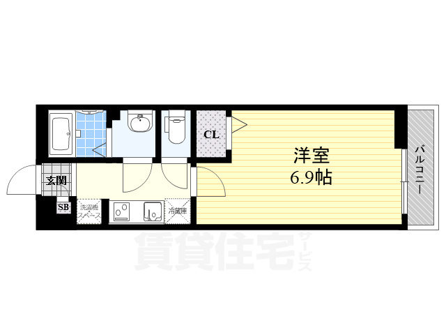 ＪＲ東海道本線 千里丘駅 徒歩7分 3階建 築8年の間取り写真