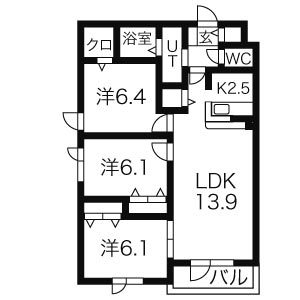 白南ハイツ8の間取り写真