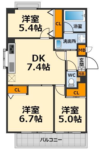 エスリード六甲の間取り