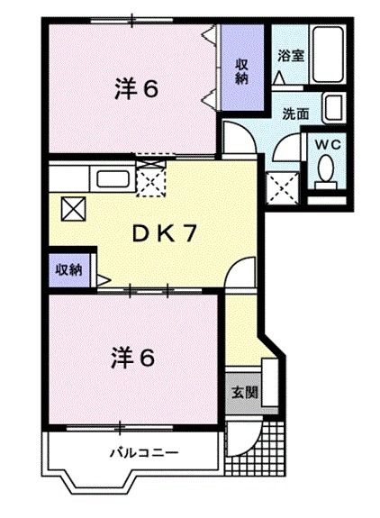 掛川市千浜のアパートの間取り