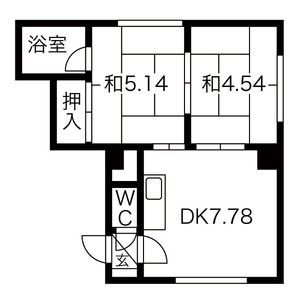 札幌市中央区南二十三条西のアパートの間取り