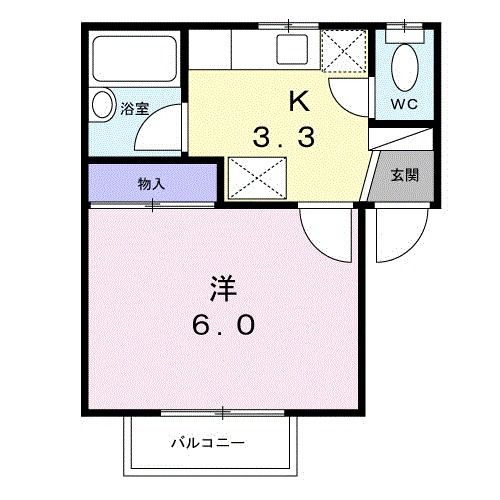 仙台市若林区八軒小路のアパートの間取り