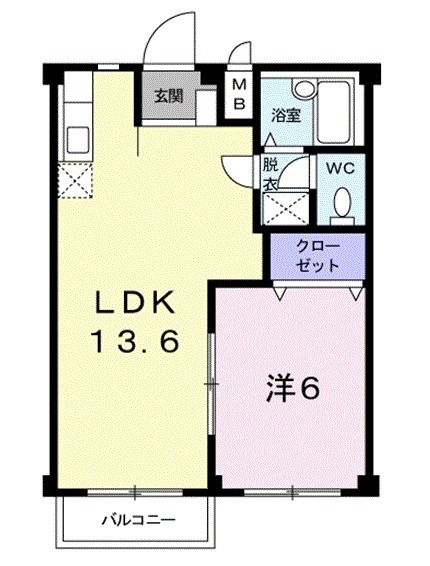 掛川市下垂木のアパートの間取り