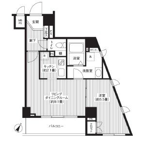 渋谷区本町のマンションの間取り