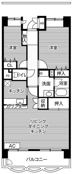 ビレッジハウス東松山タワー2号棟の間取り