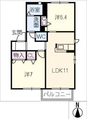 グレースメゾン小柳　Ｌ棟の間取り