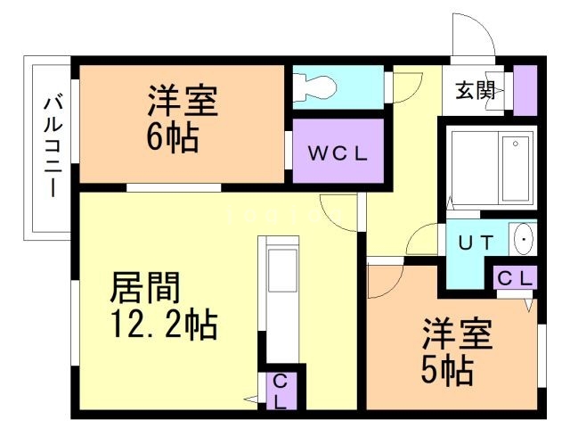 札幌市中央区南十五条西のマンションの間取り