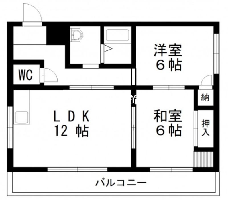 岡山市北区伊福町のマンションの間取り