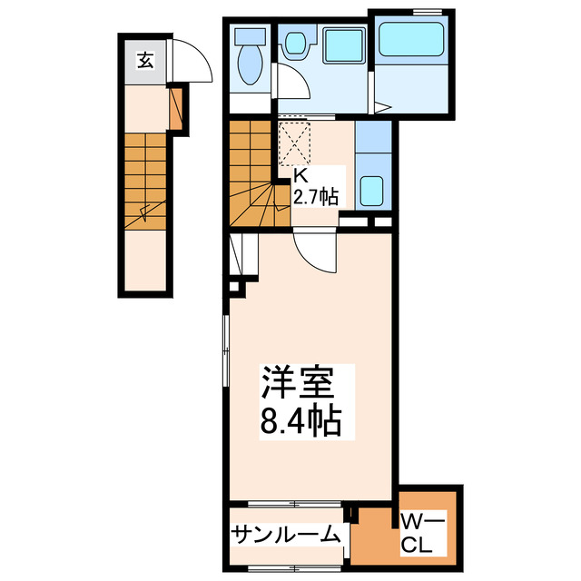 熊本市南区野口のアパートの間取り