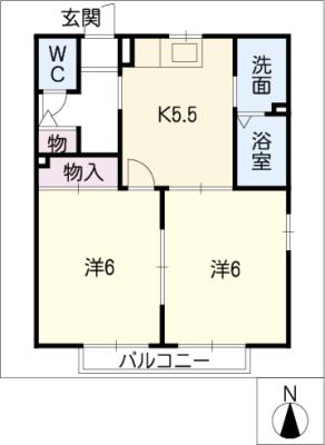 プランドール西口Ｂ棟の間取り