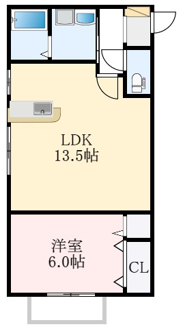 富田林市加太のアパートの間取り