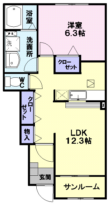 アンジュフランIの間取り