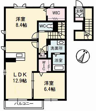 小松島市立江町のアパートの間取り