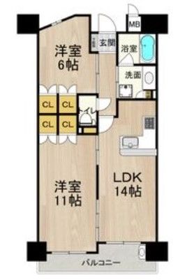 大阪市中央区日本橋のマンションの間取り