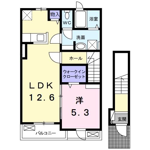 神栖市柳川のアパートの間取り