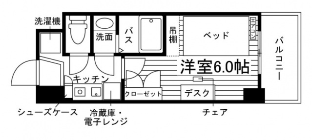 学生会館 伏見深草レジデンス[食事付き]の間取り