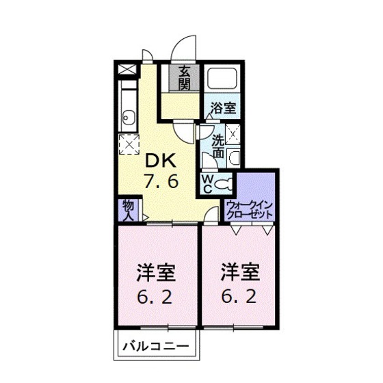 広島市佐伯区利松のアパートの間取り