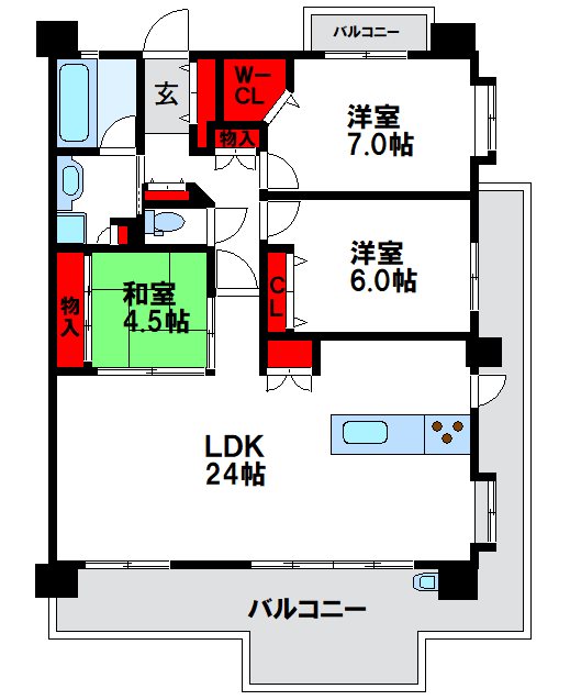 アーバンパレス福間駅前の間取り