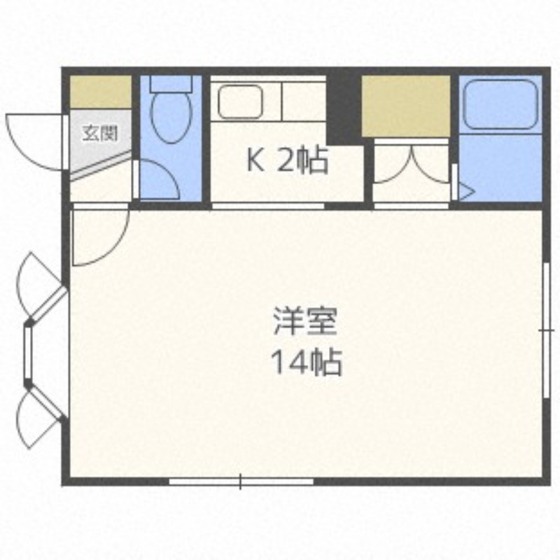 札幌市南区藤野三条のアパートの間取り