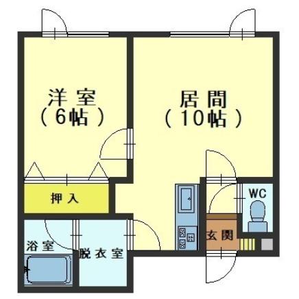 函館市日吉町のアパートの間取り