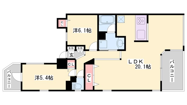 エンブレイス姫路駅前の間取り