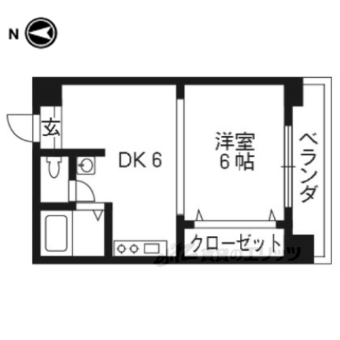 【京都市右京区西京極葛野町のマンションの間取り】