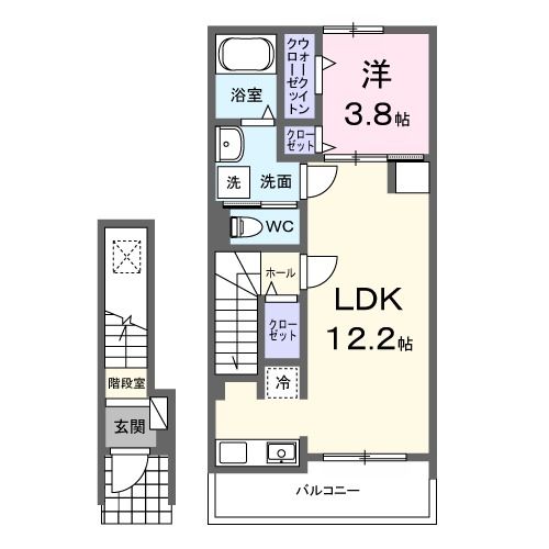 市川市南大野のアパートの間取り