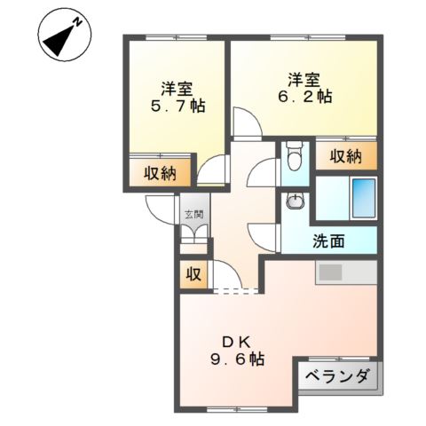 海老名市柏ケ谷のアパートの間取り