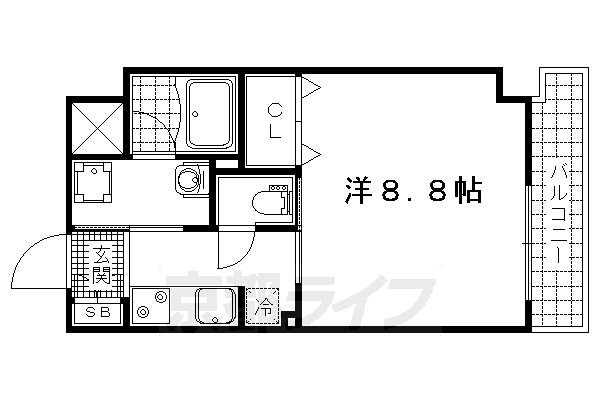 【京都市伏見区深草綿森町のマンションの間取り】