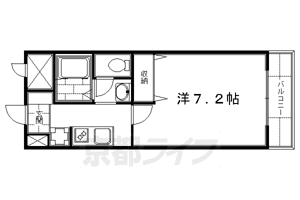 京都市伏見区竹田藁屋町のマンションの間取り