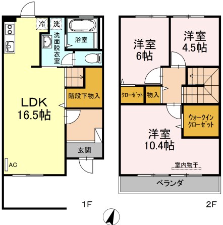 岡山市南区福田のマンションの間取り