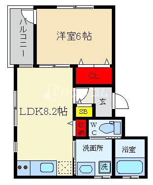 シャンレヴール寝屋川の間取り写真