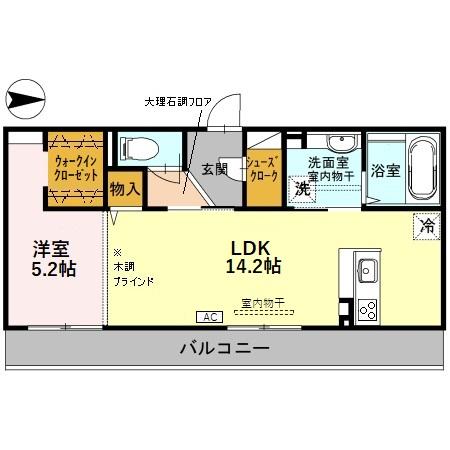 金沢市駅西本町のアパートの間取り