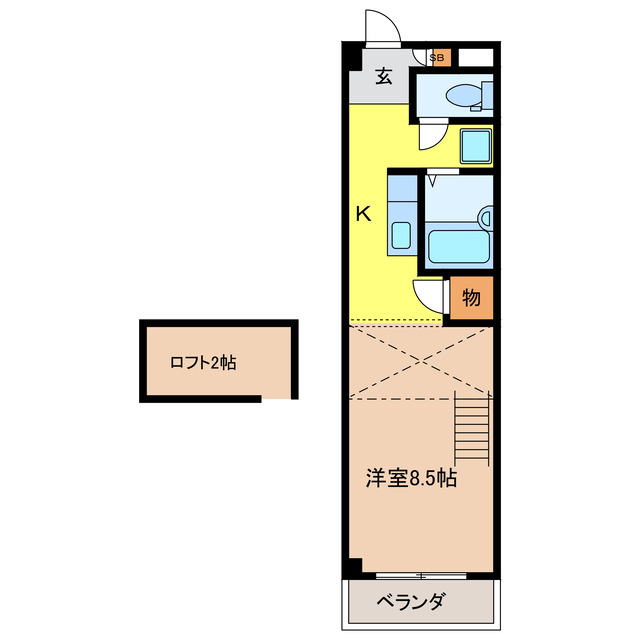 エストゥディオM　Aの間取り