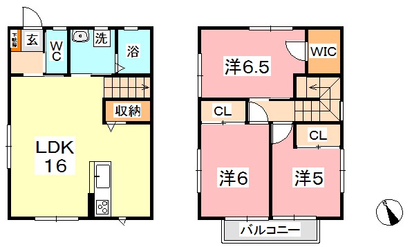 岡山県倉敷市八王寺町（一戸建）の賃貸物件の間取り