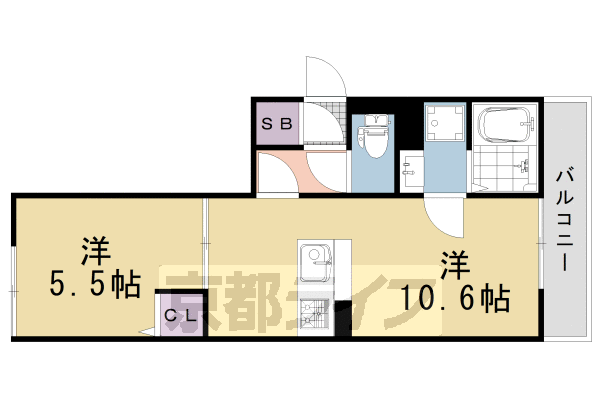 向日市上植野町のアパートの間取り