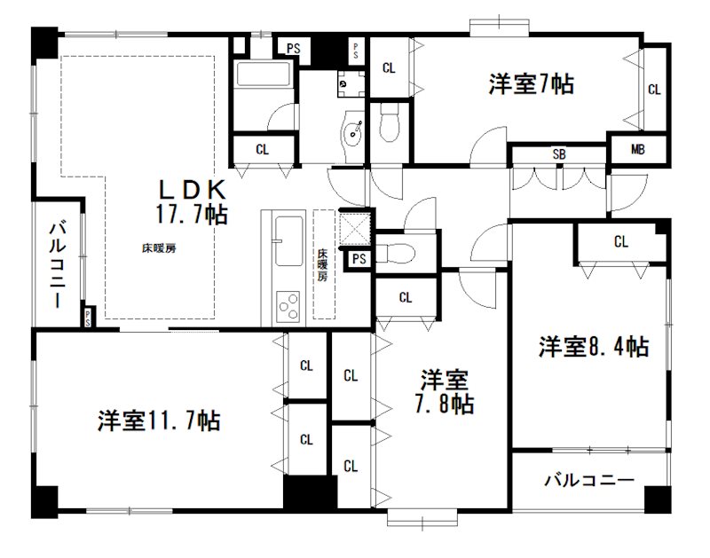 プリオーレ京都三条高倉の間取り