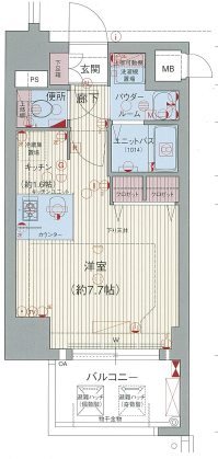 プレサンス神戸裁判所前デリシアの間取り