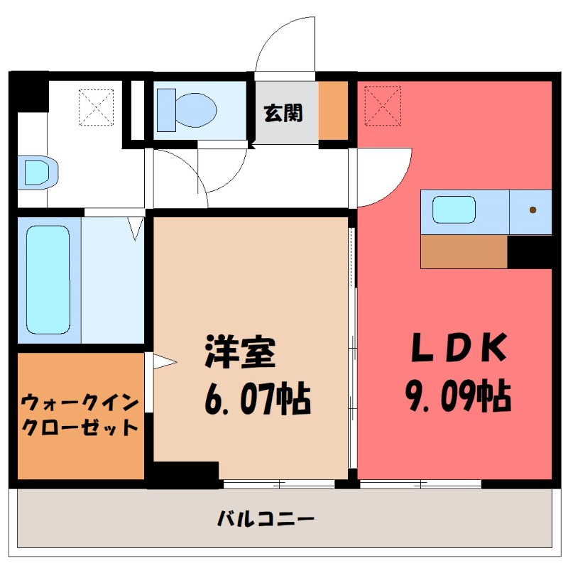 エクシブ前橋 Aの間取り