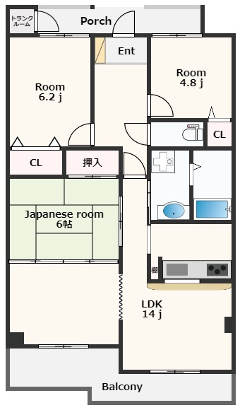 リッチde鳴門2の間取り