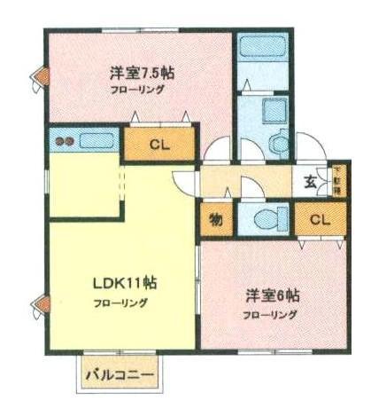 さいたま市緑区大字三室のアパートの間取り