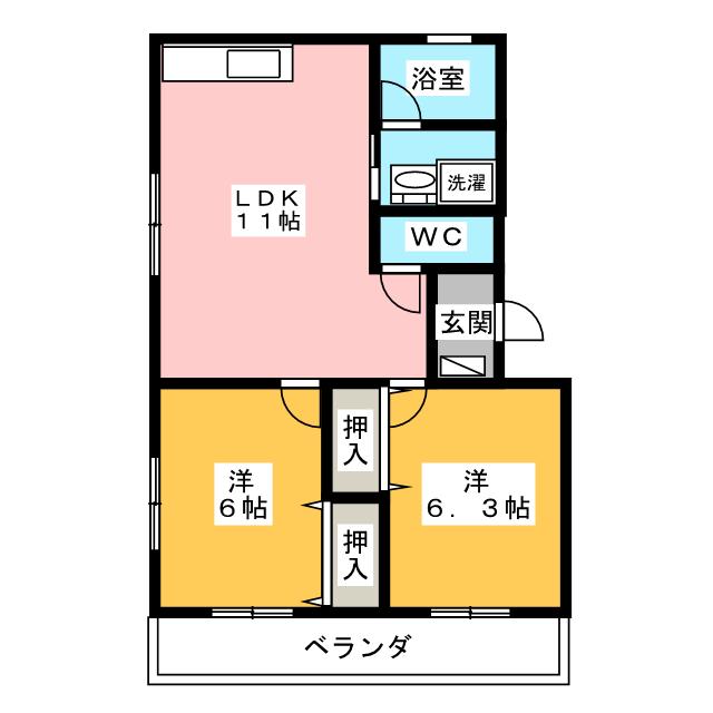 【コーポ・ラティン　東棟の間取り】