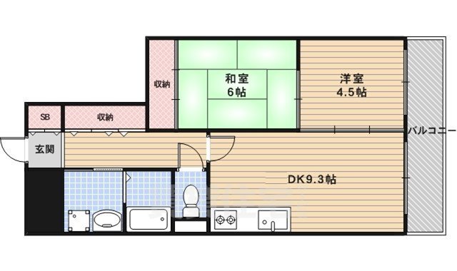 京都市右京区太秦前ノ田町のマンションの間取り